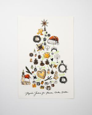 Jouluinen kuusenmuotoinen tarra-arkki